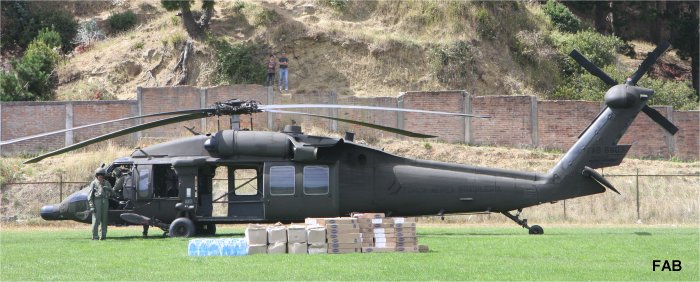 Helicopter Sikorsky UH-60L Black Hawk Serial 70-3373 Register 8903 used by Força Aérea Brasileira (Brazilian Air Force). Aircraft history and location