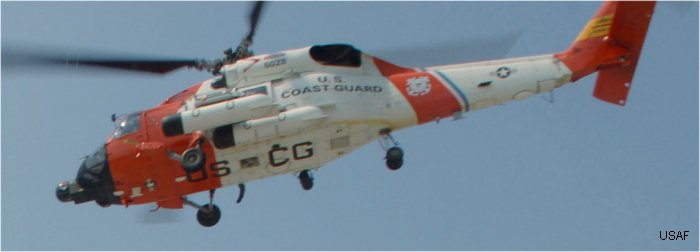 Helicopter Sikorsky HH-60J Jayhawk Serial 70-1787 Register 6028 used by US Coast Guard USCG. Aircraft history and location