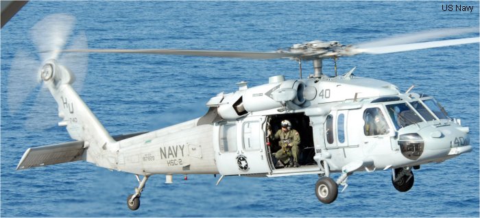 Helicopter Sikorsky MH-60S Seahawk Serial  Register 167829 used by US Navy USN. Built 2009. Aircraft history and location