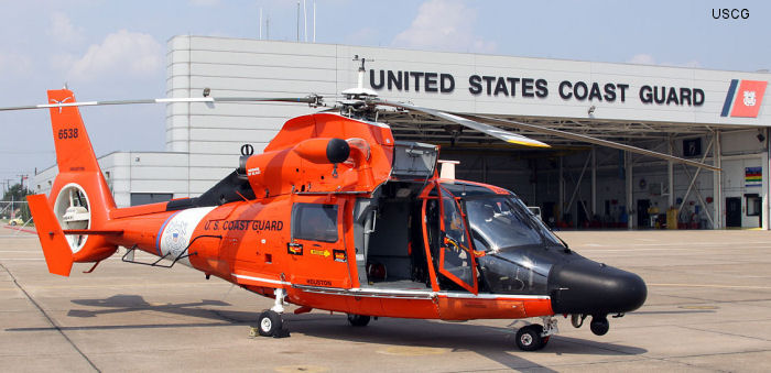 Helicopter Aerospatiale HH-65 Dolphin Serial 6043 Register 6538 4109 used by US Coast Guard USCG. Aircraft history and location