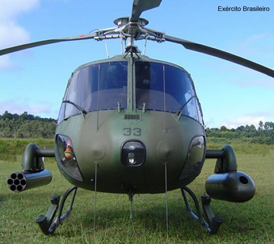 Helicopter Eurocopter HB350BA Esquilo Serial 2779 Register EB-1033 used by Comando de Aviação do Exército (Brazilian Army Aviation) ,Helibras. Aircraft history and location