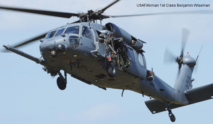 Helicopter Sikorsky HH-60G Pave Hawk Serial 70-1719 Register 91-26356 used by US Air Force USAF. Aircraft history and location