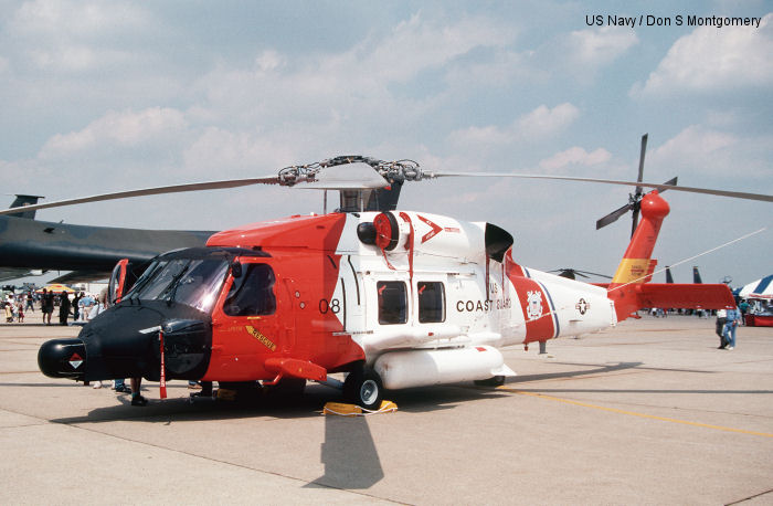 Helicopter Sikorsky HH-60J Jayhawk Serial 70-1565 Register 6008 used by US Coast Guard USCG. Aircraft history and location