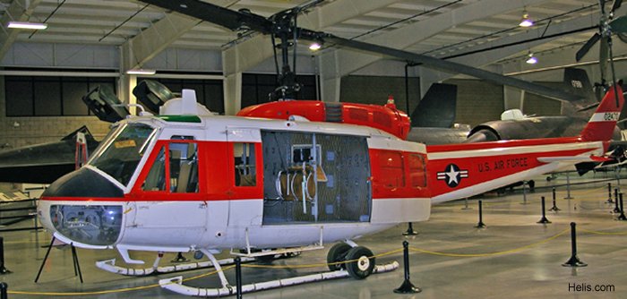 Helicopter Bell HH-1H Iroquois Serial 17114 Register 70-2470 used by US Air Force USAF. Aircraft history and location