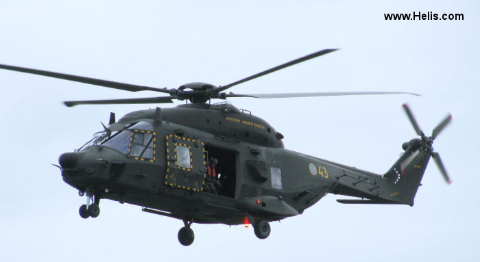 Helicopter NH Industries NH90 TTH Serial 1022 Register 146043 141043 142043 used by Försvarsmakten (Swedish Armed Forces). Built 2007. Aircraft history and location