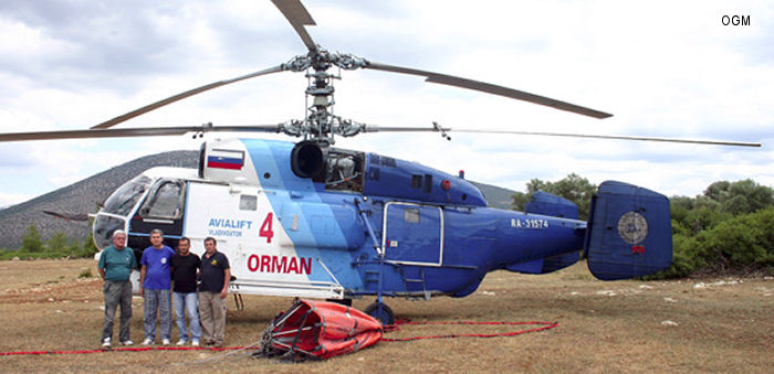 Helicopter Kamov ka-32 Serial 6223 Register RA-31574 used by Orman Genel Müdürlüğü OGM (General Directorate of Forestry). Aircraft history and location