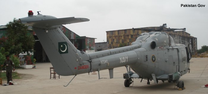 Helicopter Westland Lynx  HAS2 Serial 049 Register 22 XZ240 used by Pakistan Navy ,Fleet Air Arm RN (Royal Navy). Built 1977. Aircraft history and location
