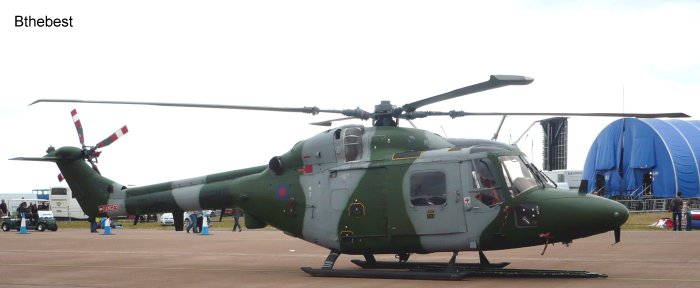 Helicopter Westland Lynx AH1 Serial 311 Register ZD284 used by Royal Marines RM ,Army Air Corps AAC (British Army). Built 1984 Converted to Lynx AH7. Aircraft history and location