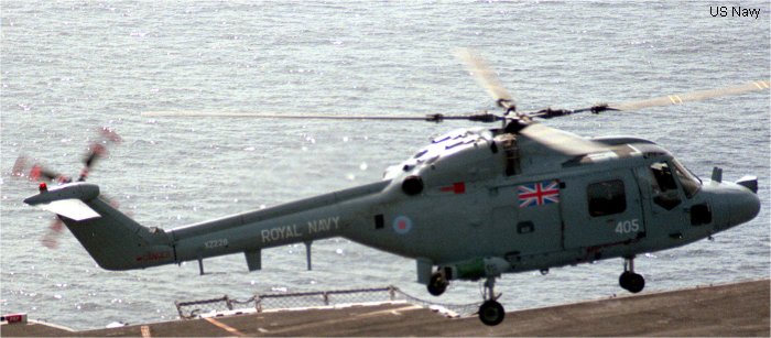 Helicopter Westland Lynx  HAS2 Serial 002 Register XZ228 used by Fleet Air Arm RN (Royal Navy). Built 1976. Aircraft history and location