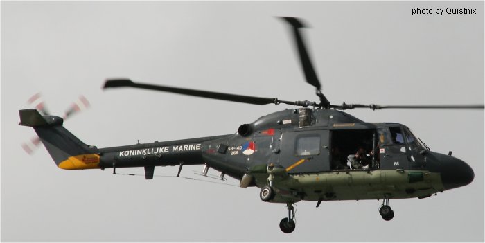 Helicopter Westland Lynx mk27 Serial 076 Register 266 used by Marine Luchtvaartdienst (Royal Netherlands Navy). Built 1978. Aircraft history and location