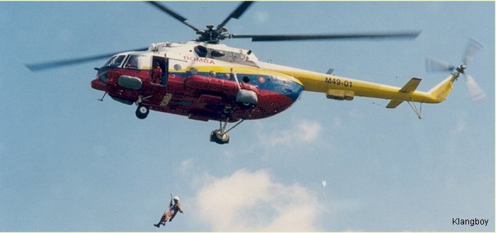 Helicopter Mil Mi-17-1V Serial 458M01 Register M994-01 used by Jabatan Bomba dan Penyelamat Malaysia JBPM  (Malaysian Fire and Rescue Department). Built 1998. Aircraft history and location