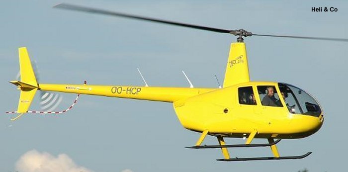 Helicopter Robinson R44 Serial 1756 Register OO-HCP used by Heli and Co. Aircraft history and location