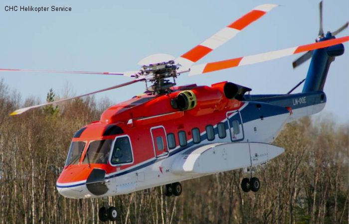 Helicopter Sikorsky S-92A Serial 92-0047 Register G-CLRX LN-OQE used by Helikopter Service. Built 2006. Aircraft history and location