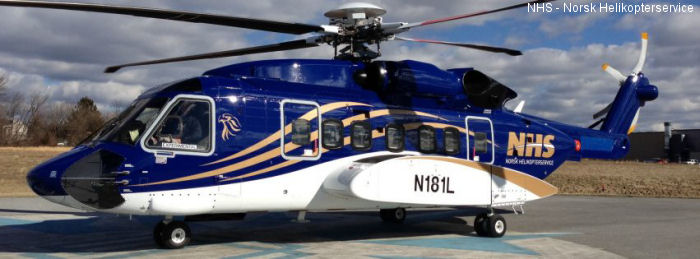 Helicopter Sikorsky S-92A Serial 92-0181 Register VP-CNO LN-OEC N181L used by Norsk Helikopterservice NHS ,Sikorsky Helicopters. Built 2012. Aircraft history and location