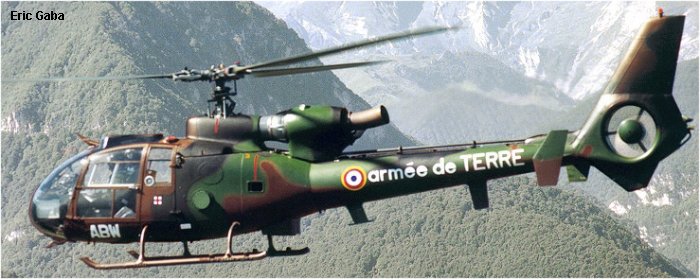 Helicopter Aerospatiale SA342M Gazelle Serial 1458 Register 3458 used by Aviation Légère de l'Armée de Terre ALAT (French Army Light Aviation). Aircraft history and location