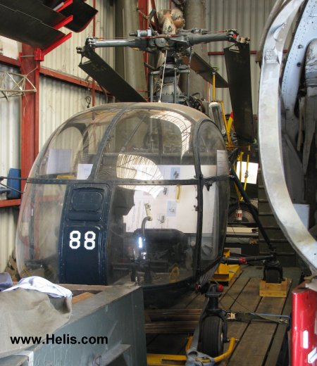 Helicopter Aerospatiale SE3130  Alouette II Serial 1488 Register 488 used by Aéronautique Navale (French Navy). Aircraft history and location