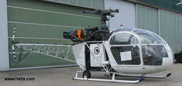 Helicopter Aerospatiale SE3130  Alouette II Serial 1712 Register 76+60 used by Heeresflieger (German Army Aviation). Aircraft history and location