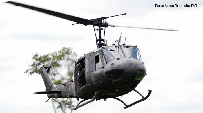 Helicopter Bell UH-1H Iroquois Serial 13384 Register 8692 73-21696 used by Força Aérea Brasileira (Brazilian Air Force) ,US Army Aviation Army. Aircraft history and location