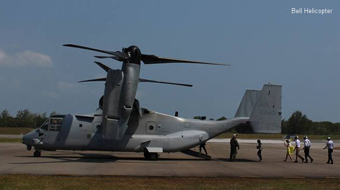 Helicopter Bell MV-22B Osprey Serial D0190 Register 168240 used by US Marine Corps USMC. Aircraft history and location