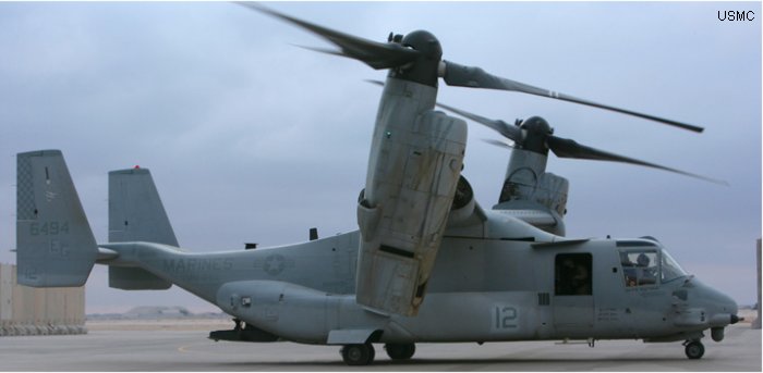 Helicopter Bell MV-22B Osprey Serial D0073 Register 166494 used by US Marine Corps USMC. Aircraft history and location