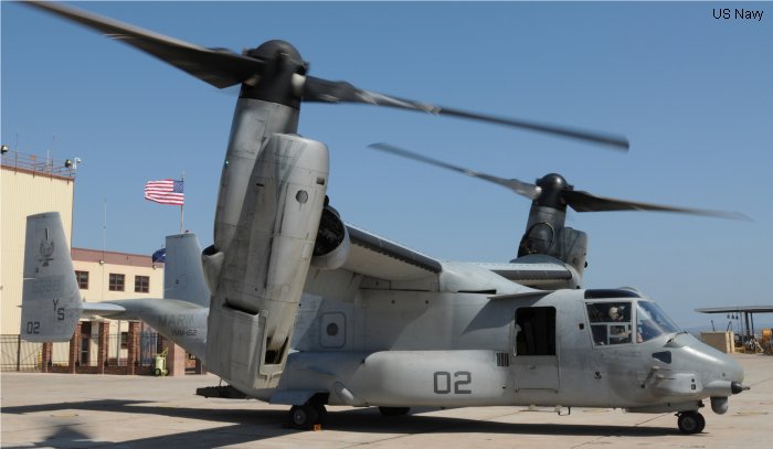 Helicopter Bell MV-22B Osprey Serial D0082 Register 166688 used by US Marine Corps USMC. Aircraft history and location