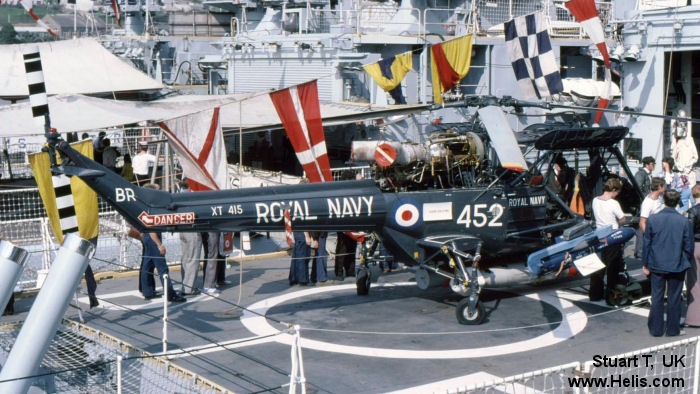 Helicopter Westland Wasp Serial f.9585 Register XT415 used by Royal New Zealand Navy ,Fleet Air Arm RN (Royal Navy). Built 1964. Aircraft history and location