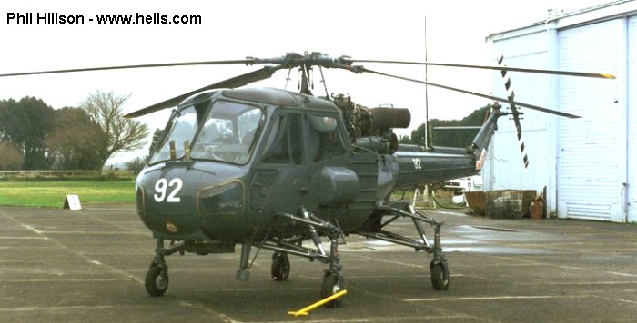 Helicopter Westland Wasp Serial f.9754 Register G-BYCX 92 used by Suid-Afrikaanse Lugmag SAAF (South African Air Force). Built 1973. Aircraft history and location