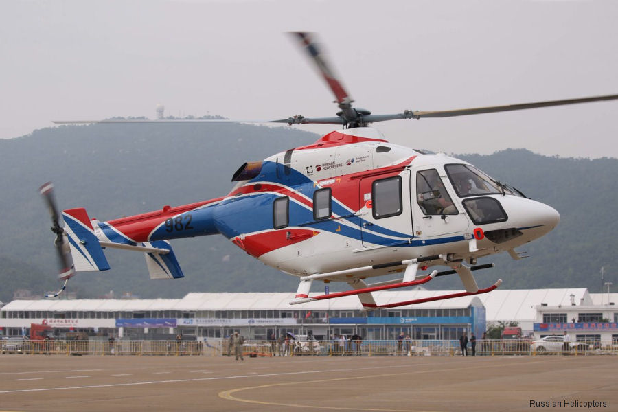 Helicopter Russian Helicopters Ansat Serial 156A01 Register 982 used by Russian Helicopters. Aircraft history and location