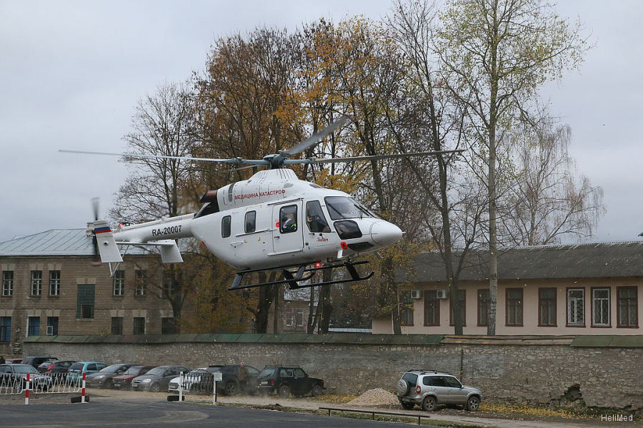 Helicopter Russian Helicopters Ansat-GMSU Serial 33070 Register RA-20007 used by HeliMed ,Russian Helicopters. Aircraft history and location