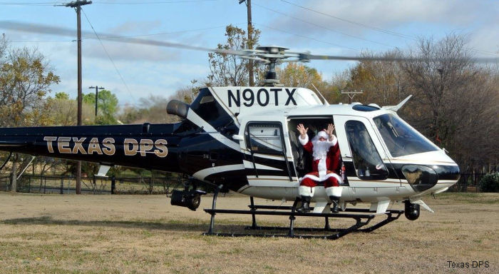 Helicopter Eurocopter AS350B2 Ecureuil Serial 4401 Register N90TX used by Texas DPS (Texas Department of Public Safety). Built 2008. Aircraft history and location
