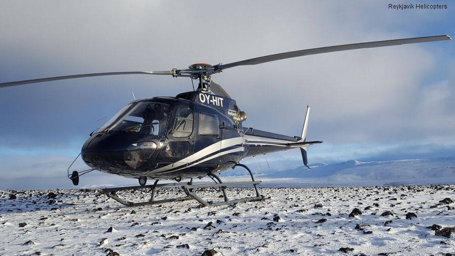 Helicopter Eurocopter AS350B2 Ecureuil Serial 9087 Register OY-HIT TF-BWH LN-OZD used by Reykjavík Helicopters ,Blue West Helicopters BWH ,European Helicopter Center AS EHC. Built 2007. Aircraft history and location