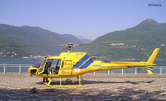 Helicopter Eurocopter AS350B3 Ecureuil Serial 3214 Register I-ERMS used by EliOssola. Aircraft history and location