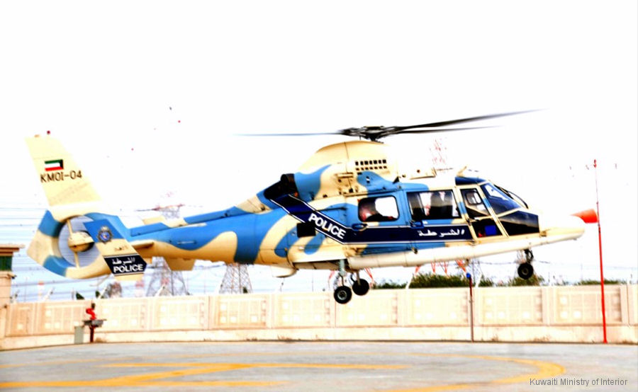 Helicopter Eurocopter AS365N3 Dauphin 2 Serial 6701 Register KMOI-04 used by Kuwait Ministry of Interior. Aircraft history and location