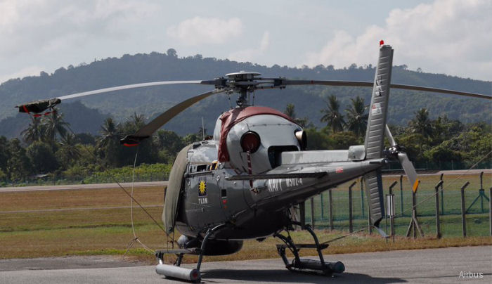 Helicopter Eurocopter AS555SN Fennec 2 Serial 5711 Register M502-2 used by Tentera Laut Diraja Malaysia TLDM (Royal Malaysian Navy). Aircraft history and location