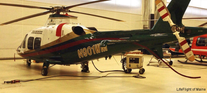 Helicopter AgustaWestland AW109SP GrandNew Serial 22366 Register N531HC N901WM used by AgustaWestland Philadelphia (AgustaWestland USA) ,LifeFlight of Maine. Built 2016. Aircraft history and location