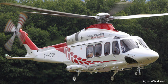 Helicopter AgustaWestland AW139 Serial 31565 Register 6V-HAK CN-HAK F-HOGP used by Heliconia ,JCE Helicopteres. Built 2014. Aircraft history and location