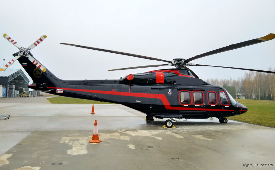 Helicopter AgustaWestland AW139 Serial 31612 Register RA-01998 used by Skypro Helicopters. Aircraft history and location