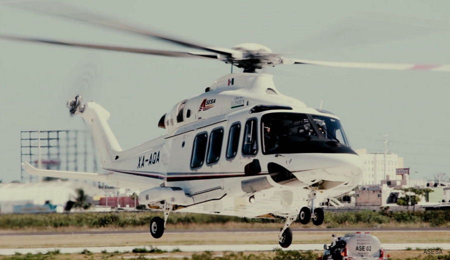 Helicopter AgustaWestland AW139 Serial 41512 Register PR-OOI XA-AQA N308MM used by Helicopteros Marinos HMSA ETMC ,Omni Taxi Aereo OTA ,ASESA (Aeroservicios Especializados  SA) ,AgustaWestland Philadelphia (AgustaWestland USA). Built 2016. Aircraft history and location
