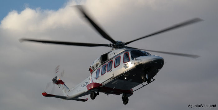 Helicopter AgustaWestland AW189 Serial 49011 Register I-LCIH used by AgustaWestland Italy. Aircraft history and location