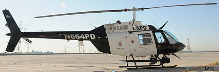 Helicopter Bell 206B-3 Jet Ranger Serial 4643 Register VH-A23 N664PD C-FRAR used by LAPD (Los Angeles Police Department) ,Bell Helicopter Canada. Built 2007. Aircraft history and location