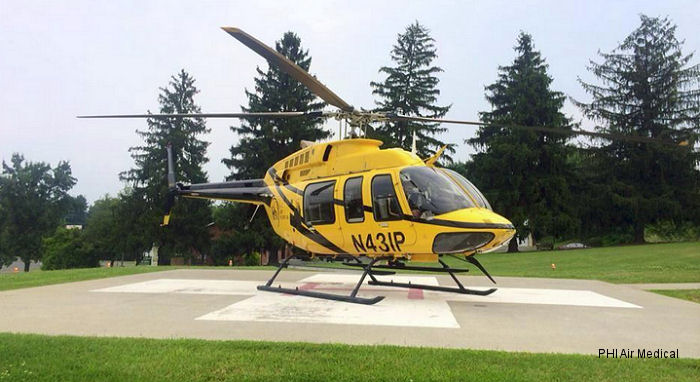 Helicopter Bell 407 Serial 53857 Register N431P used by AirCare4 (AirCare 4 Medevac Front Royal) ,PHI Inc. Built 2008. Aircraft history and location
