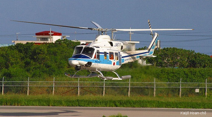 Helicopter Bell 412HP Serial 36052 Register JA6713 used by Kaijō Hoan-chō JPCG (Japanese Coast Guard). Built 1993. Aircraft history and location