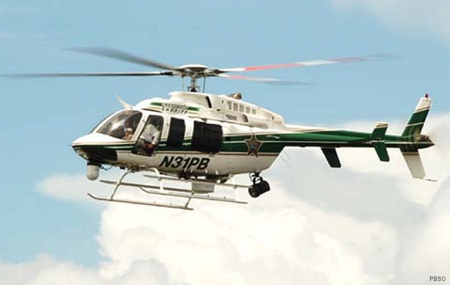 Helicopter Bell 407 Serial 53569 Register N947MD N918BW N31PB used by LifeSave Transport ,PBSO (Palm Beach County Sheriffs Office). Built 2003. Aircraft history and location