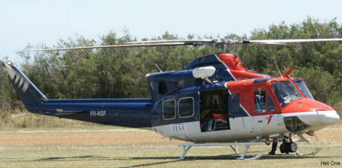 Helicopter Bell 412 Serial 33091 Register D-HHVV VH-NSP HP-962 FAP-1011 used by Rotorsun ,Agrarflug Helilift GmbH ,Australia Air Ambulances RACQ CQ Rescue ,CHC Helicopters Australia ,Lloyd Helicopters Western Australia ,NSCA (National Safety Council of Australia) ,Servicio Nacional Aeronaval SENAN (national air naval service). Built 1982. Aircraft history and location