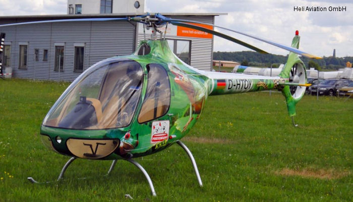 Helicopter Guimbal Cabri G2 Serial 1019 Register D-HTOY used by Heli Aviation GmbH. Aircraft history and location