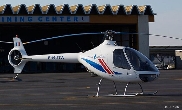 Helicopter Guimbal Cabri G2 Serial 1046 Register F-HUTA used by Heli-Union. Aircraft history and location