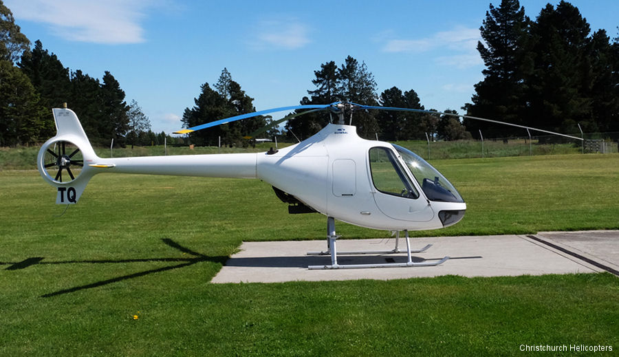 Helicopter Guimbal Cabri G2 Serial 1071 Register VH-LTO ZK-HTQ used by Christchurch Helicopters. Aircraft history and location
