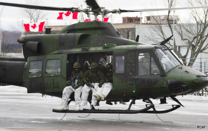 Helicopter Bell CH-146 Griffon Serial 46482 Register 146482 used by Canadian Armed Forces. Aircraft history and location