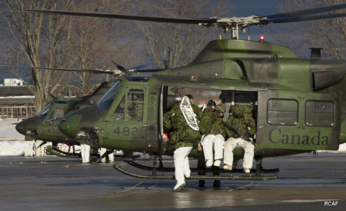 Helicopter Bell CH-146 Griffon Serial 46458 Register 146458 used by Canadian Armed Forces. Aircraft history and location