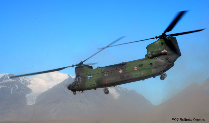 Helicopter Boeing CH-147F Chinook Serial M.2055 Register 147305 used by Canadian Armed Forces. Aircraft history and location